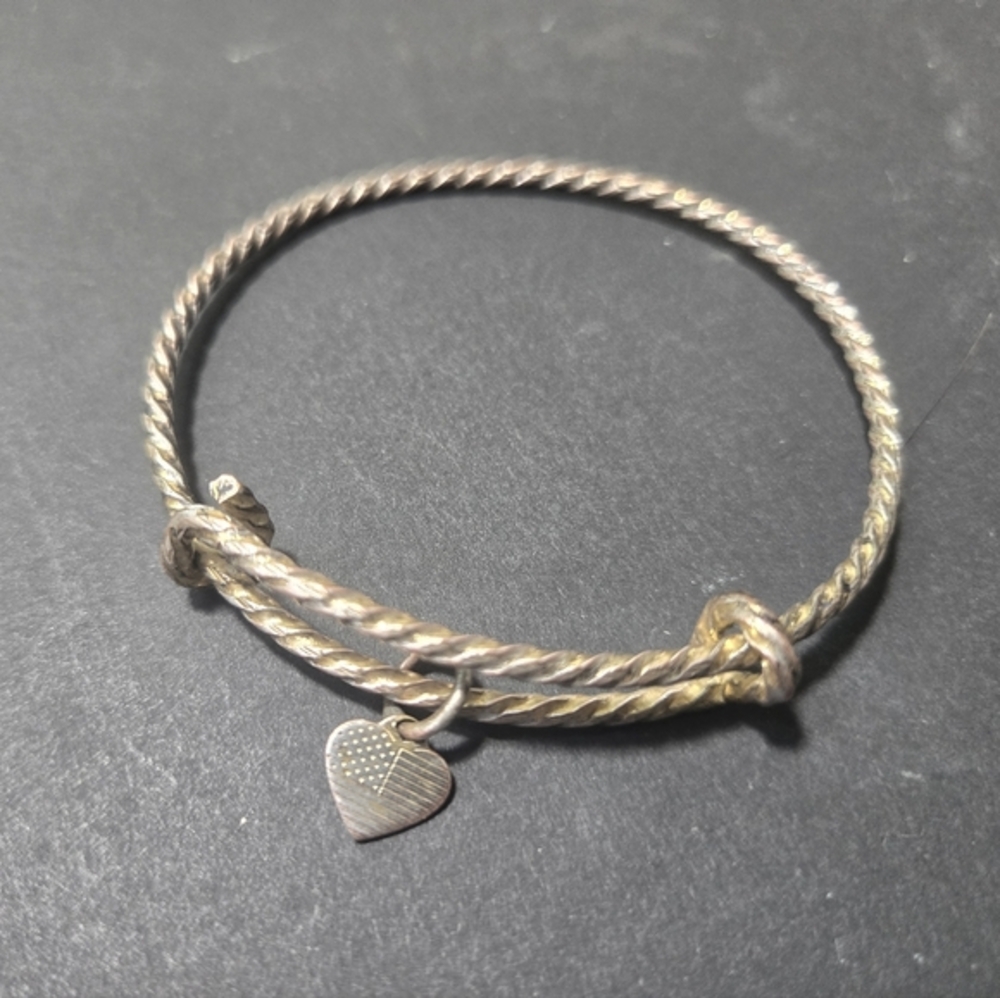 Alex and Ani American Heart Braided Bangle